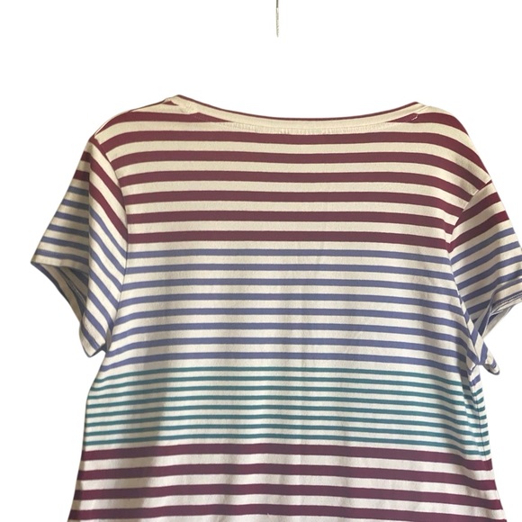 Marina Luna Striped Short Sleeve T-Shirt Dress. Size X-Large - Picture 5 of 7